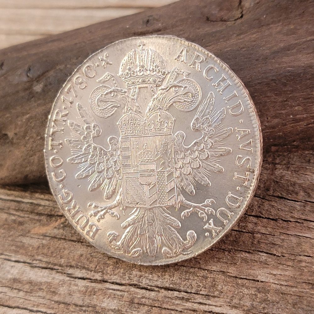Antique Maria Theresa Thaler Silver 1780 Restrike Coin - Picture 7 of 8